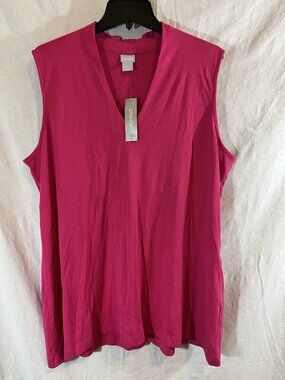 Chicos Women’s Size 3 ( XL) NWT Pink V-Neck Tunic Sleeveless Tank